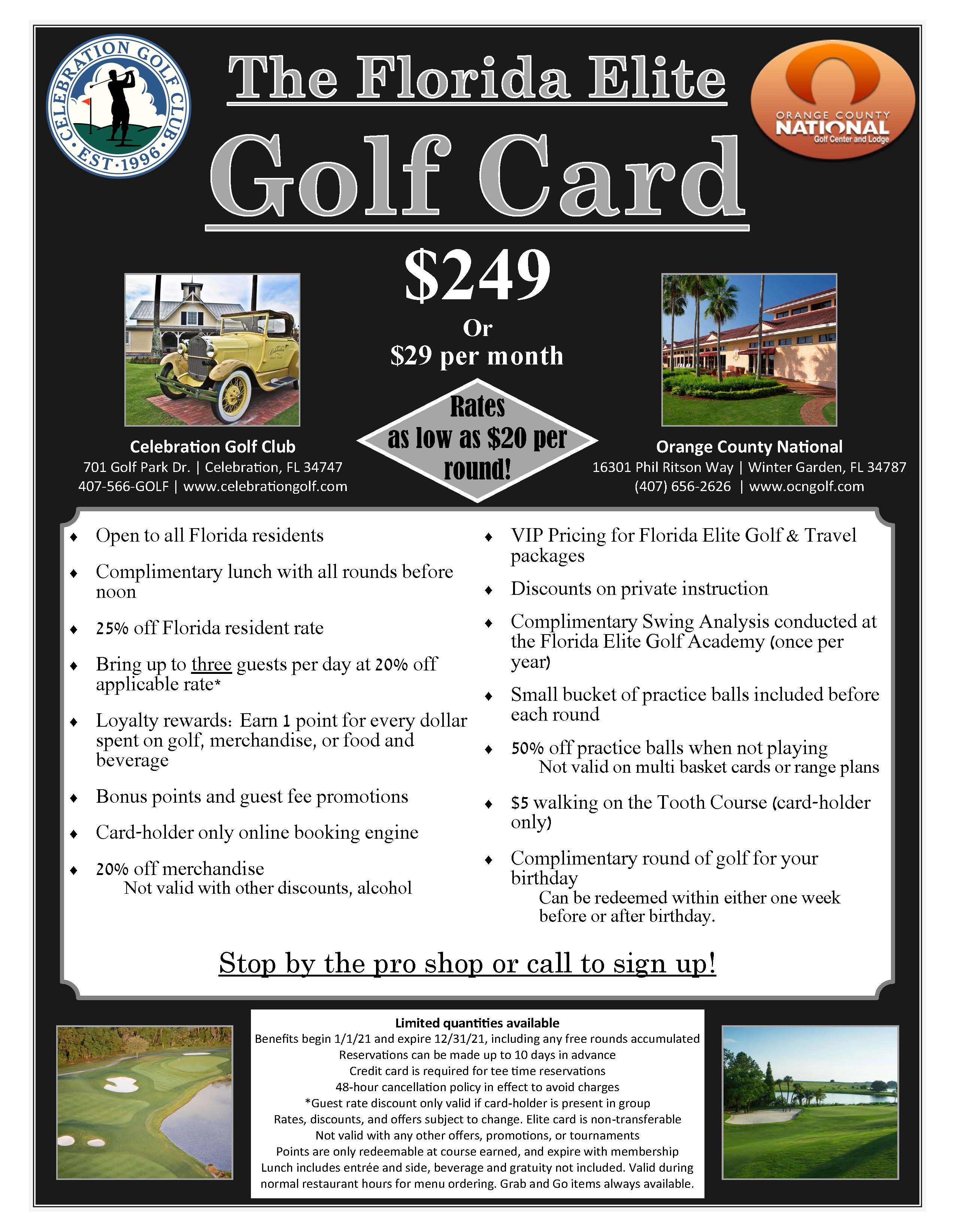 Florida Elite Golf Card - Orange County National Golf Center & Lodge